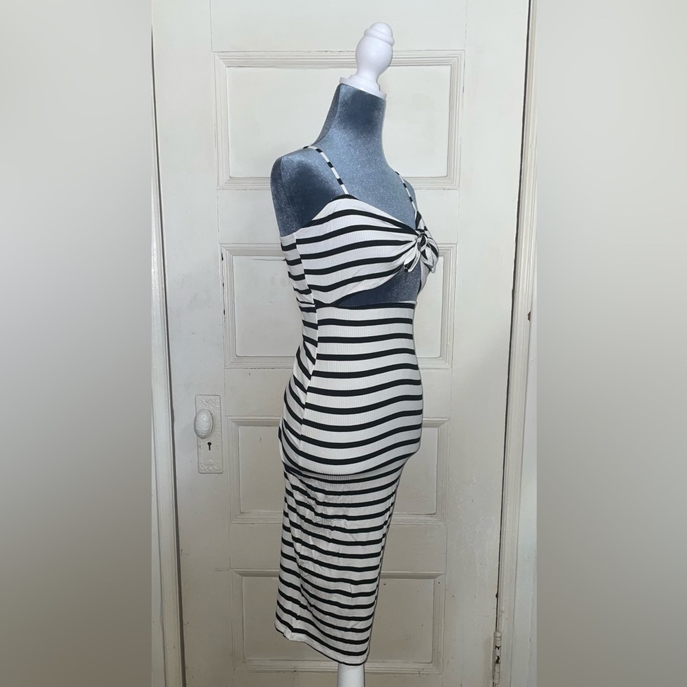 Open Bow Striped Dress